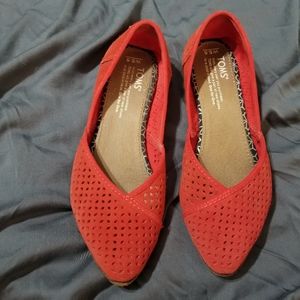 TOMS Red Hot Suede Flats